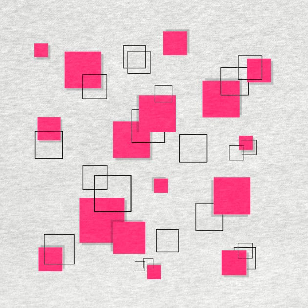 Geometric Square pink and black Art by Tshirtstory